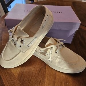 Madden Girl Casual Cream Canvas Loafers